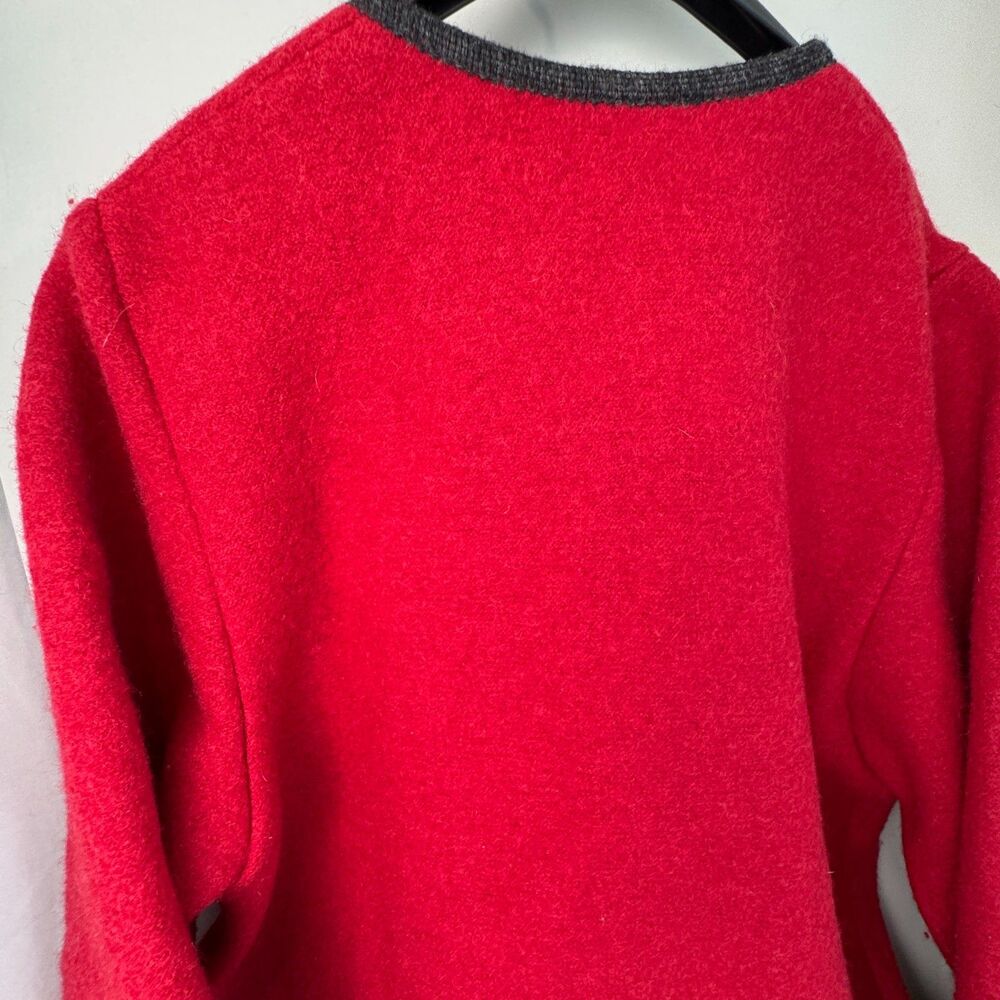 Vintage L.L. Bean Women’s M Red Boiled Wool Jacket Austria Silver Buttons Trim - Picture 9 of 11